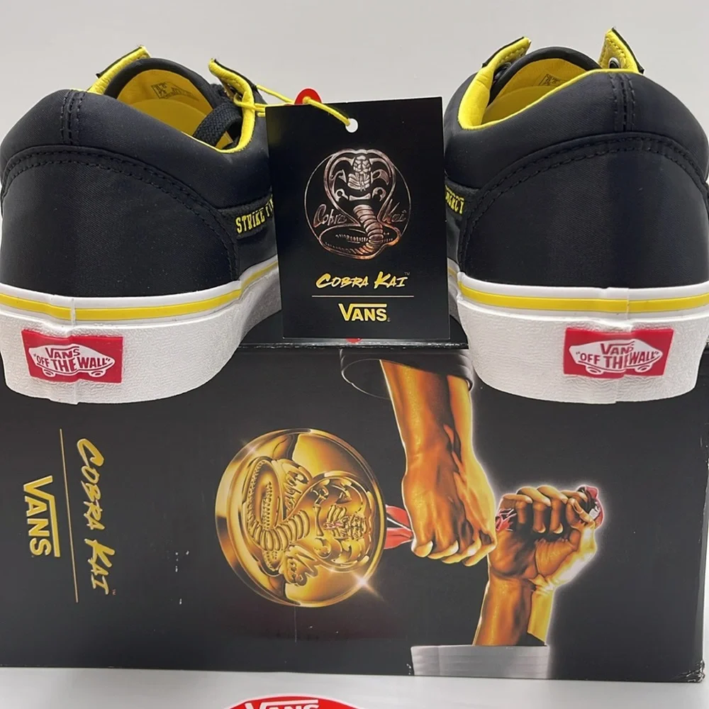 Vans Men’s Old Skool
Cobra Kai Black/Yellow/White 
VN0A3WKT05N
Sneakers - Picture 13 of 16